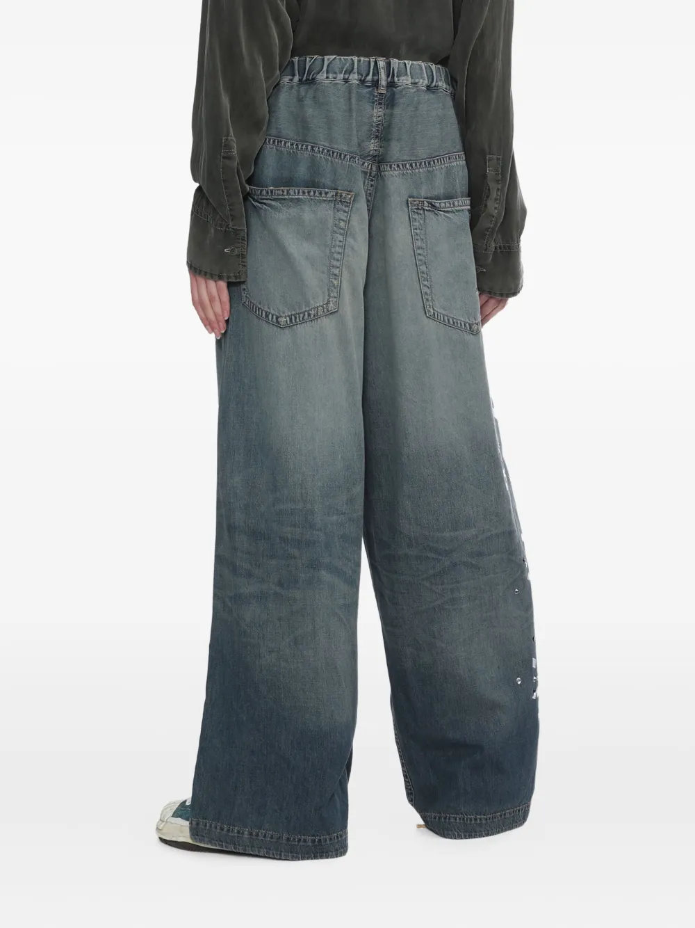 Maison MIHARA YASUHIRO Verfraaide elastische jeans Blauw