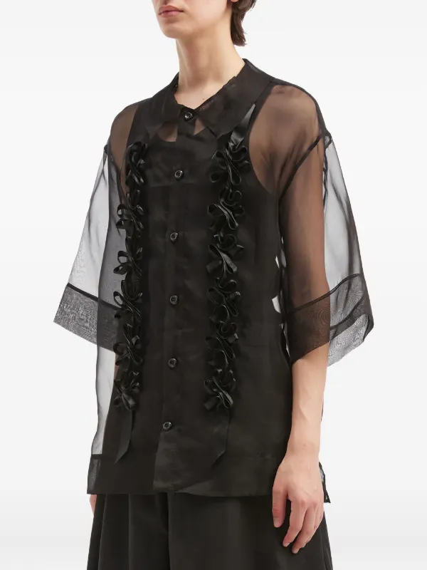 Simone Rocha フローラル シャツ | ブラック | FARFETCH JP