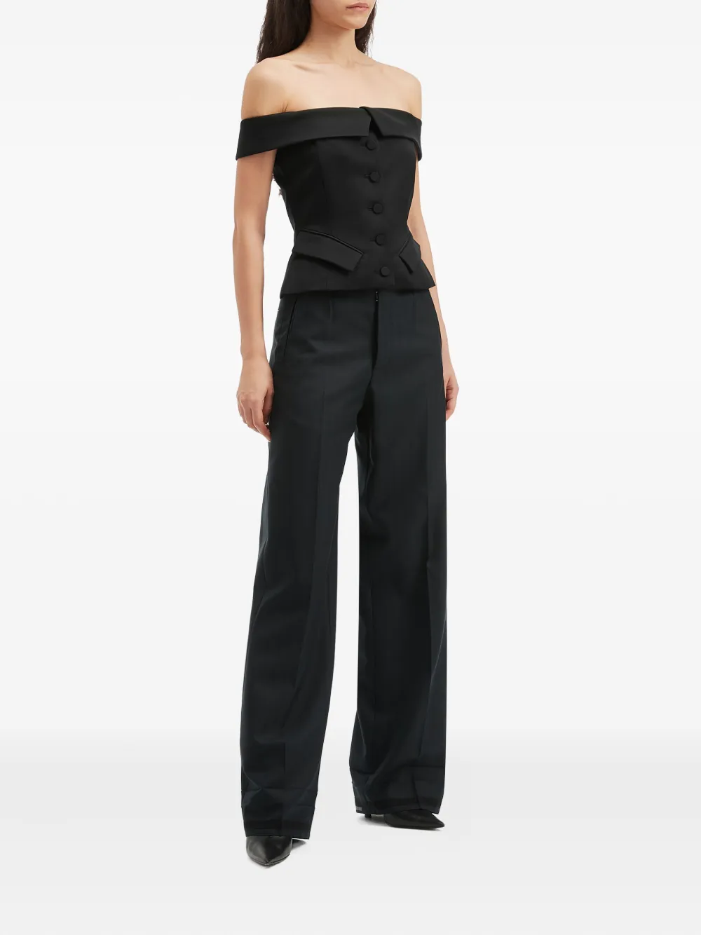 Kimhekim off-shoulder top - Zwart