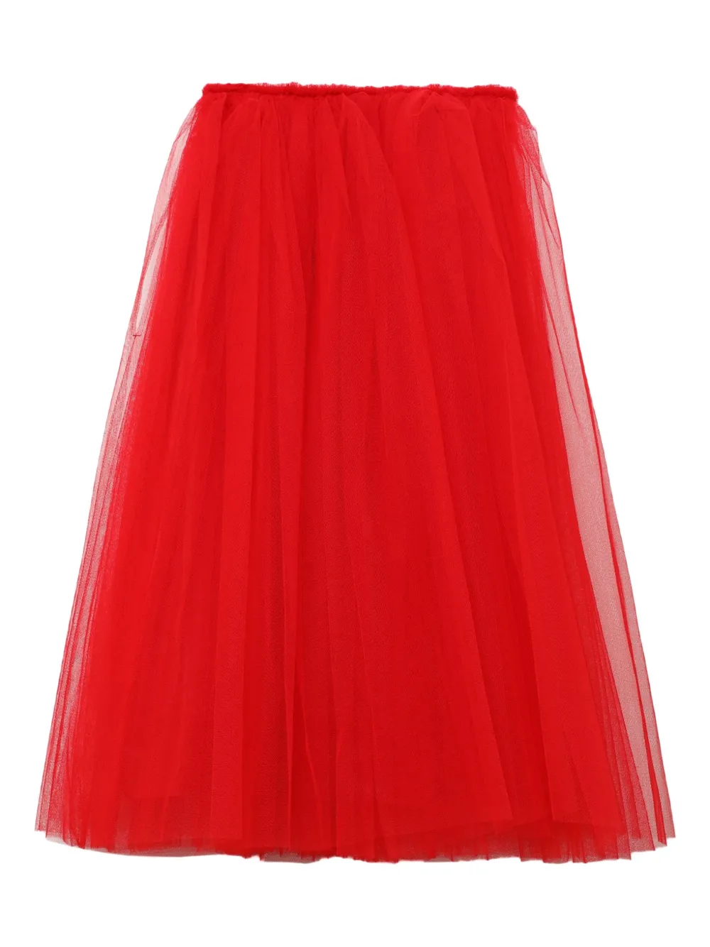 Comme Des Garçons Pleated Midi Skirt In Red