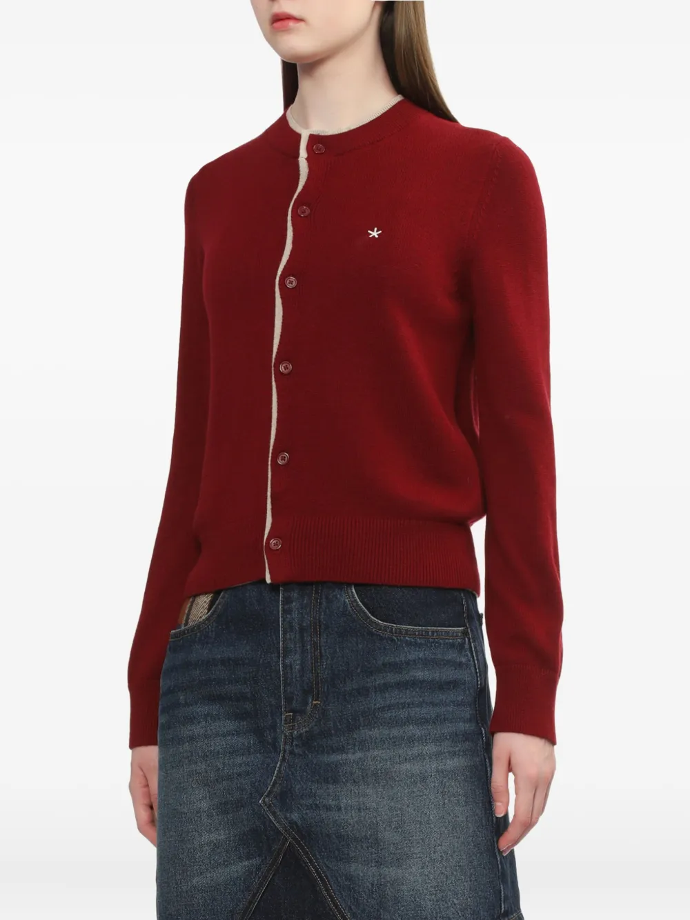 Bapy By *a Bathing Ape® Star-embroidered Cardigan In Red