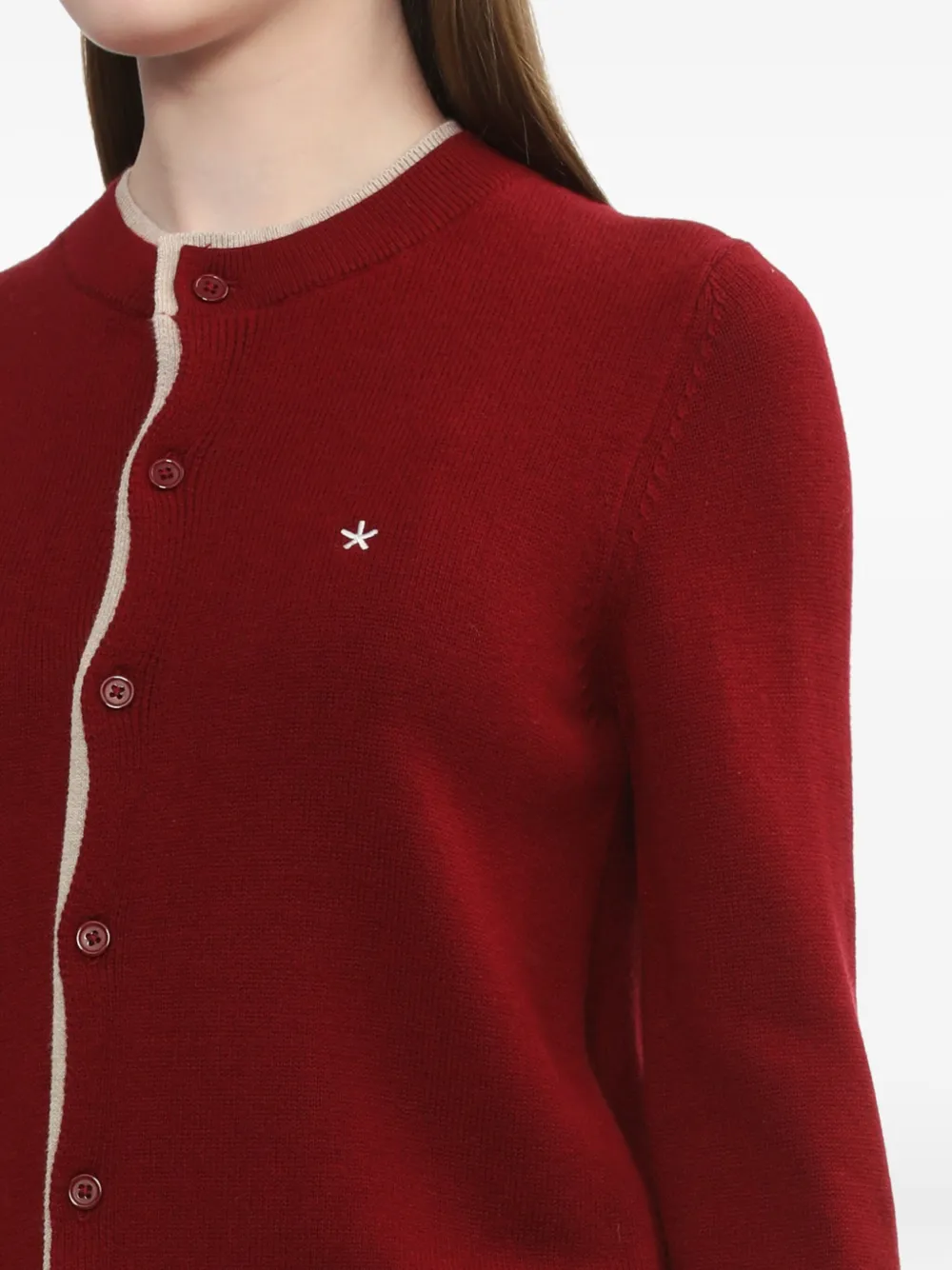 Bapy By *a Bathing Ape® Star-embroidered Cardigan In Red