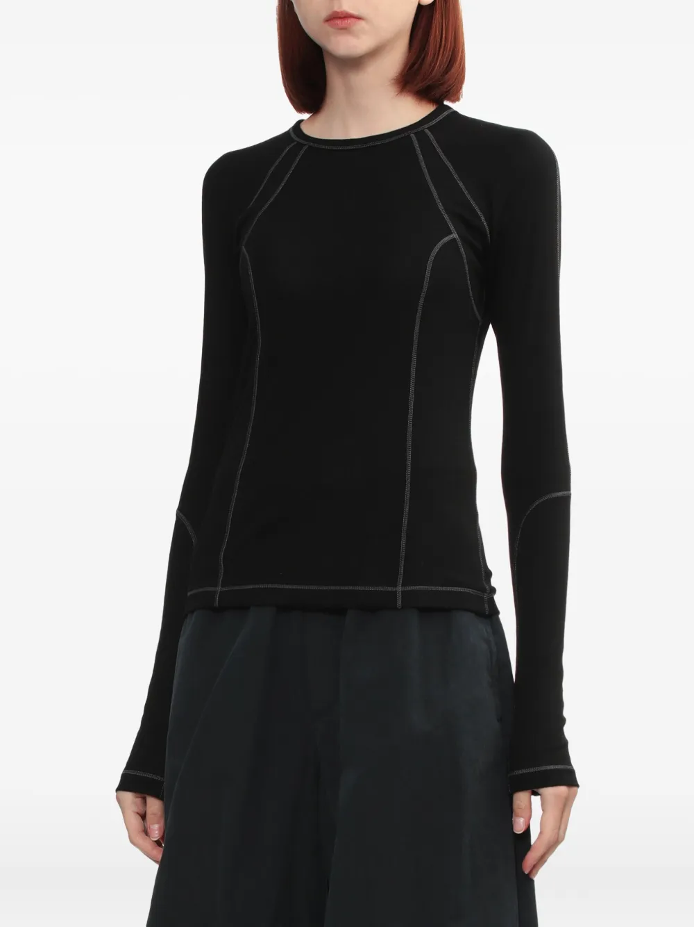Helmut Lang Seam-detail Top In Black