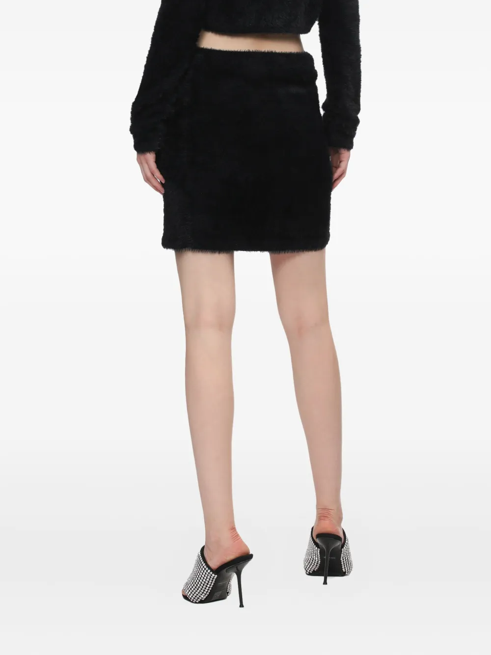 Helmut Lang Pluizige mini-rok Zwart