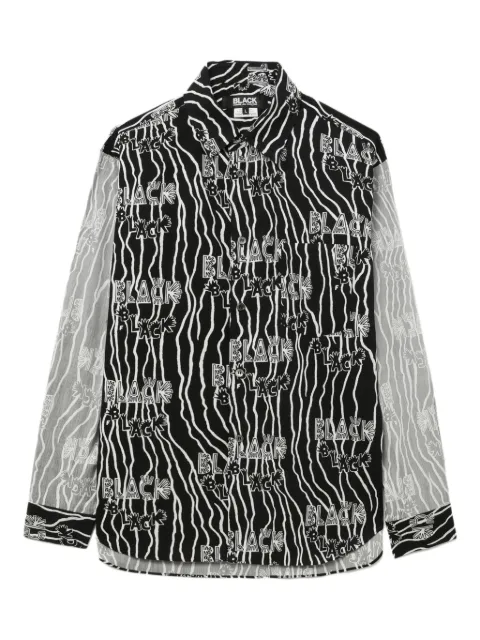 Black Comme Des Garçons print long-sleeve shirt