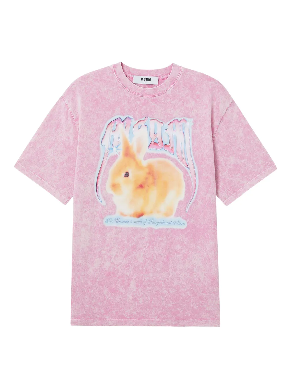 Msgm Rabbit-graphic T-shirt In Pink