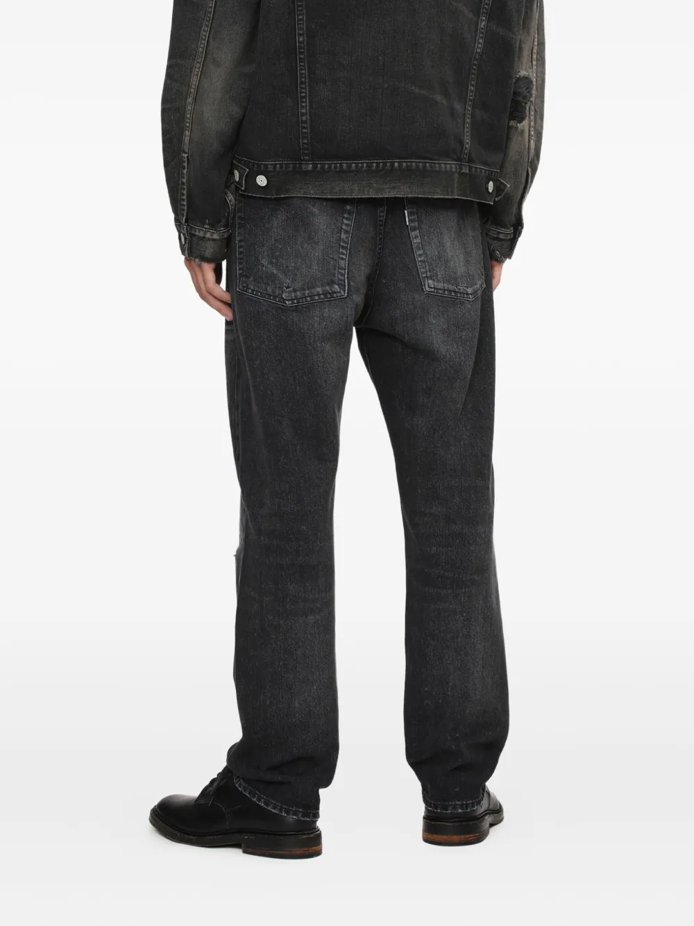 Junya Watanabe Distressed-effect Jeans In Black