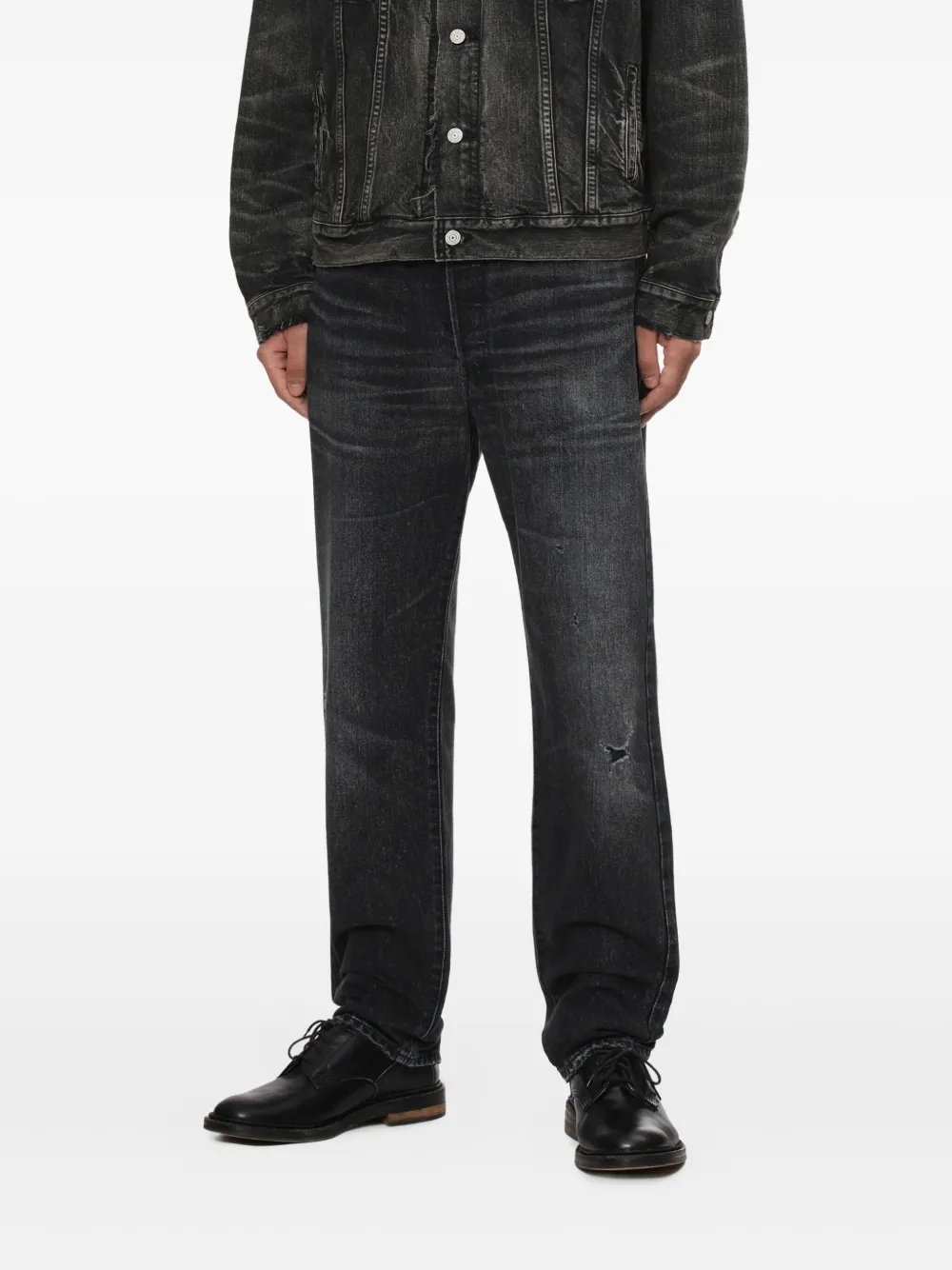 Junya Watanabe Distressed-effect Jeans In Black