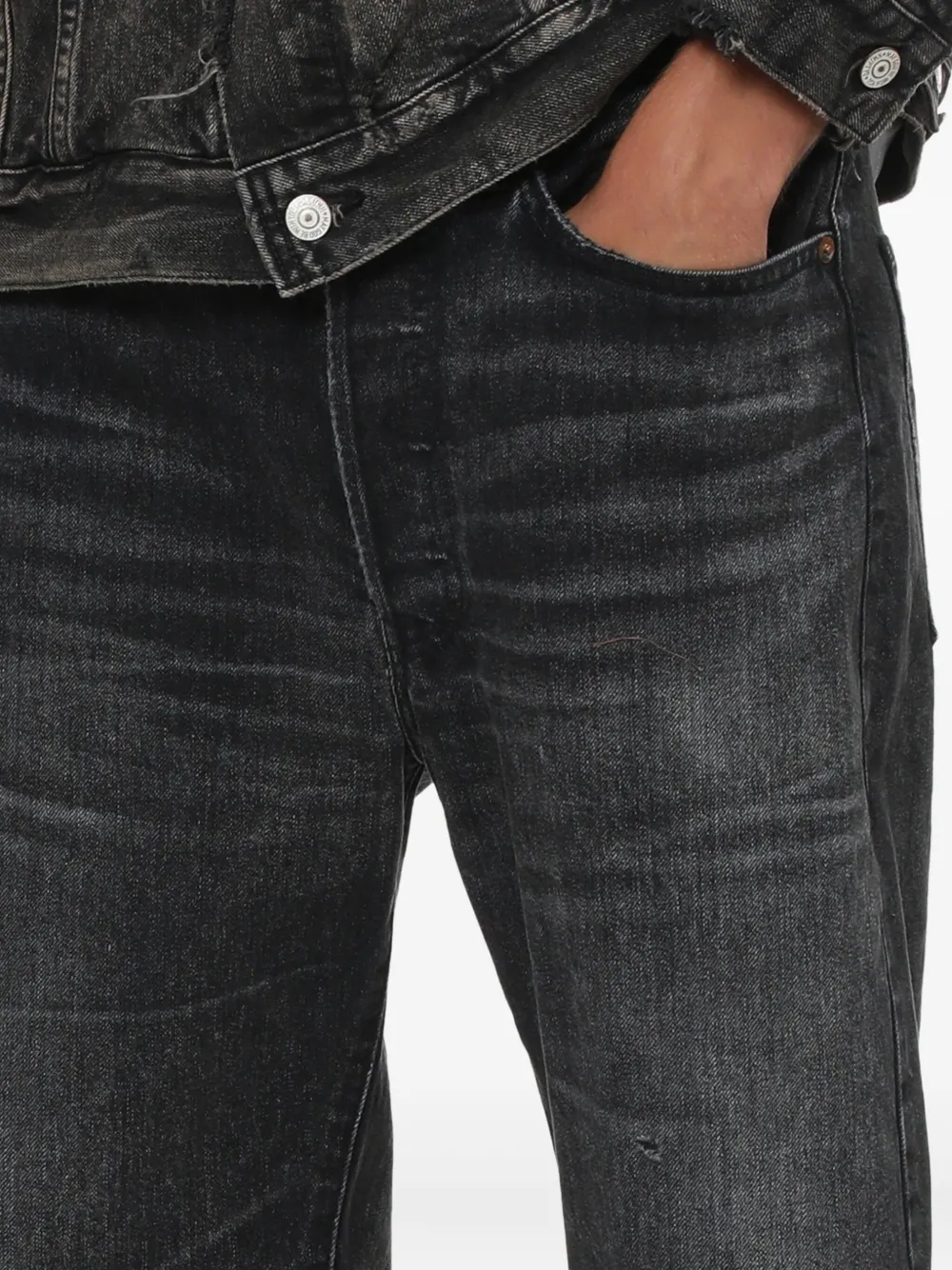 Junya Watanabe Distressed-effect Jeans In Black