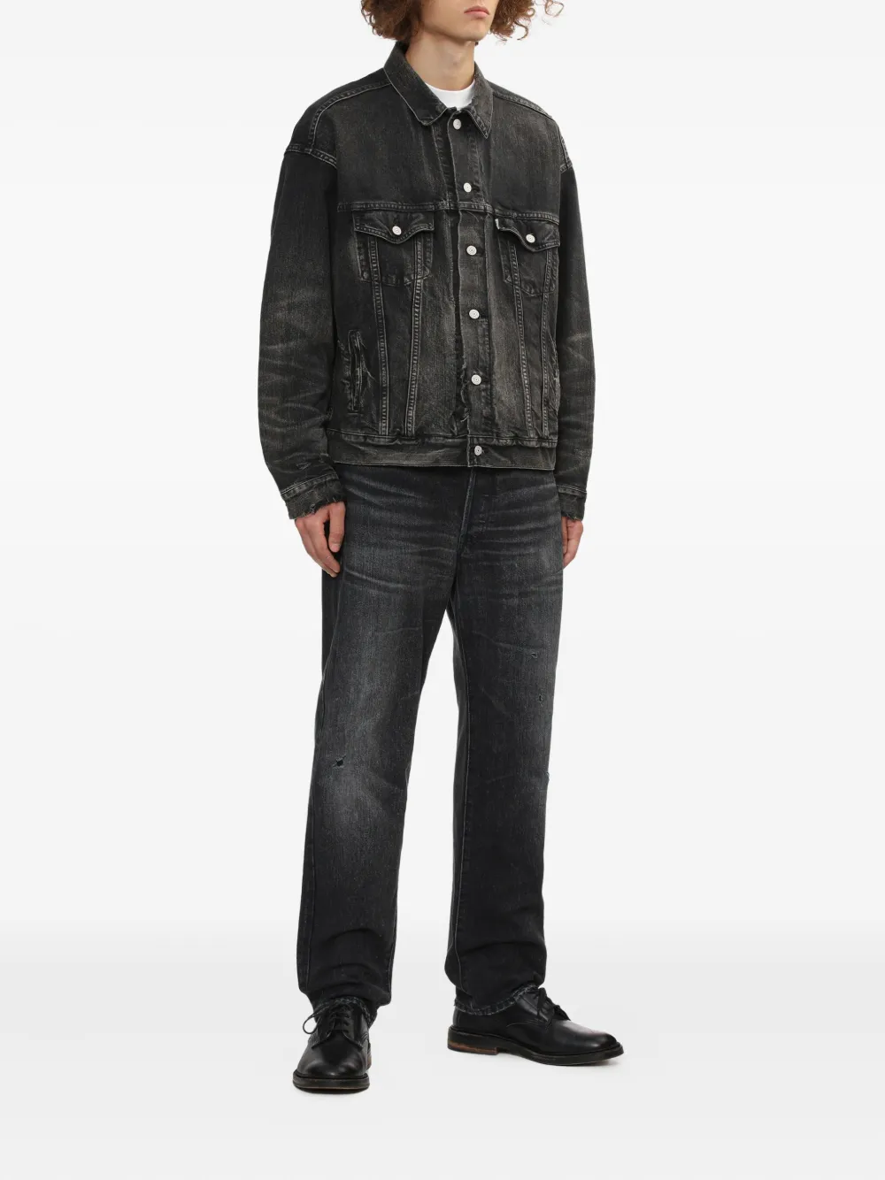Junya Watanabe Distressed-effect Jeans In Black