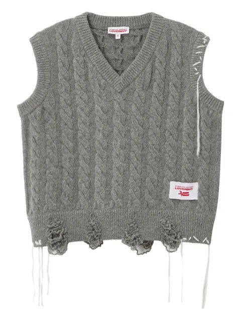 Charles Jeffrey Loverboy cable-knit frayed vest
