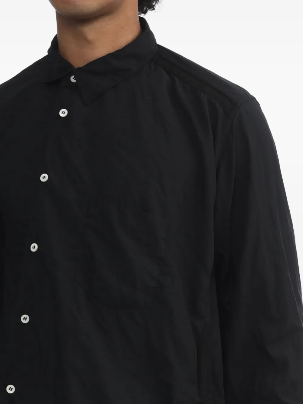 Black Comme Des Garçons Button Long-sleeve Shirt In Black