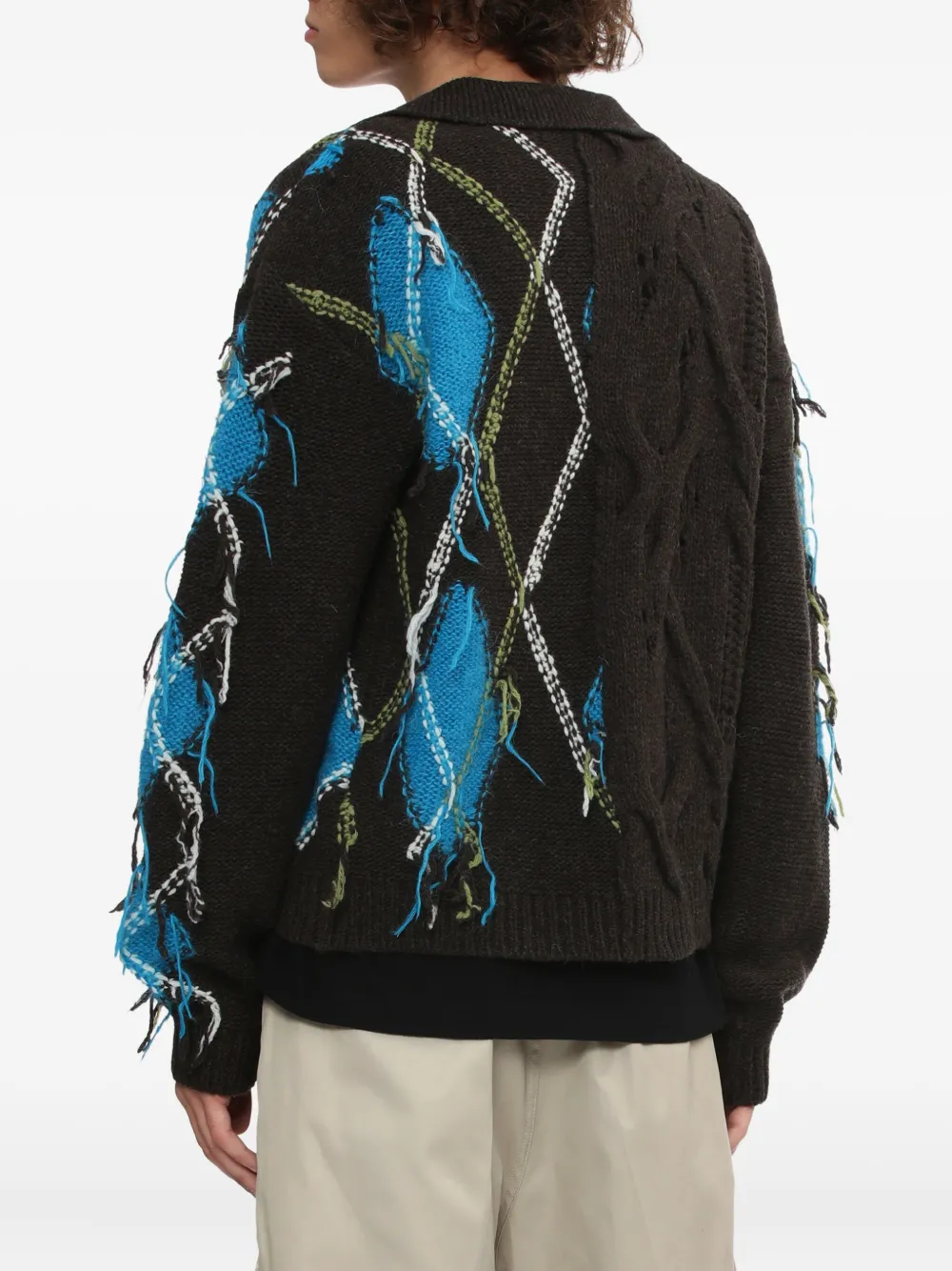Andersson Bell Argyle-pattern Cable-knit Sweater In Multi