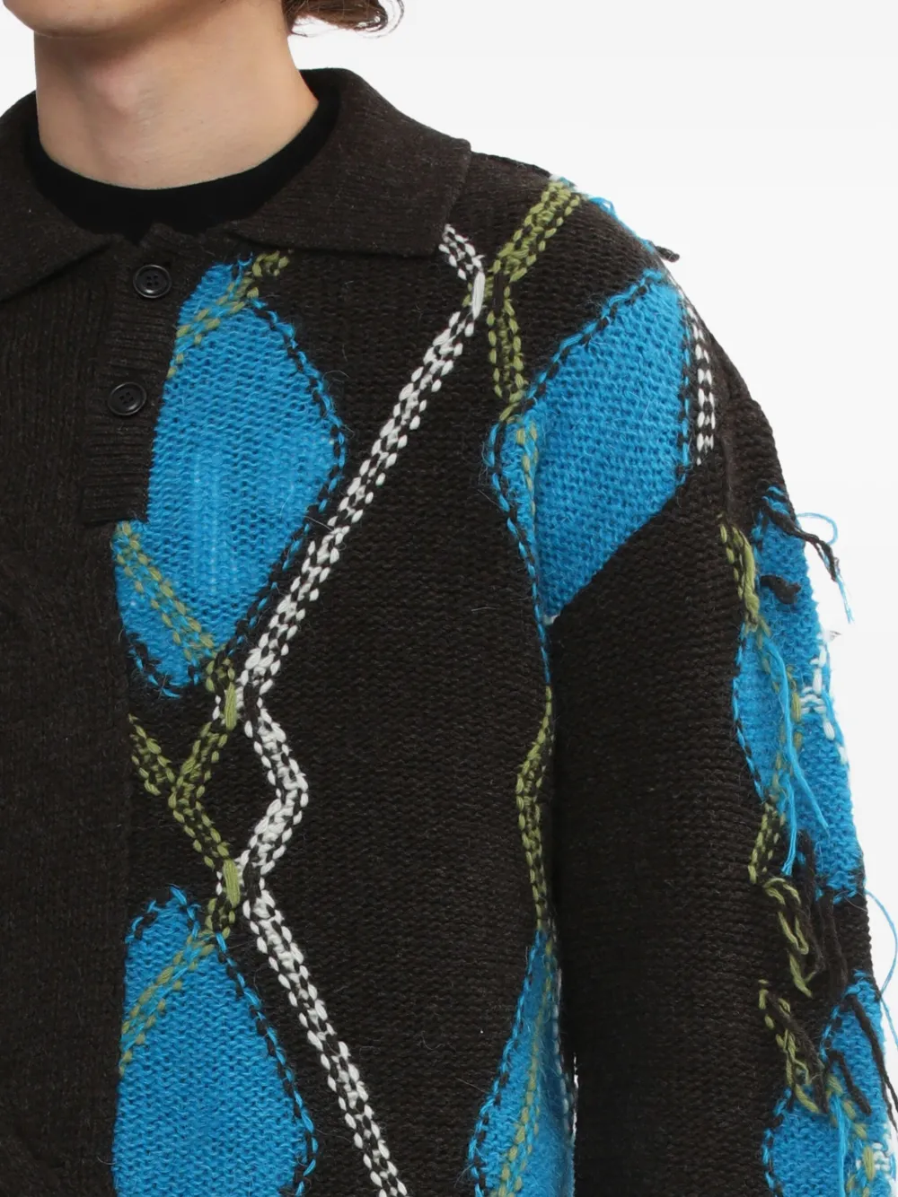 Andersson Bell Argyle-pattern Cable-knit Sweater In Multi