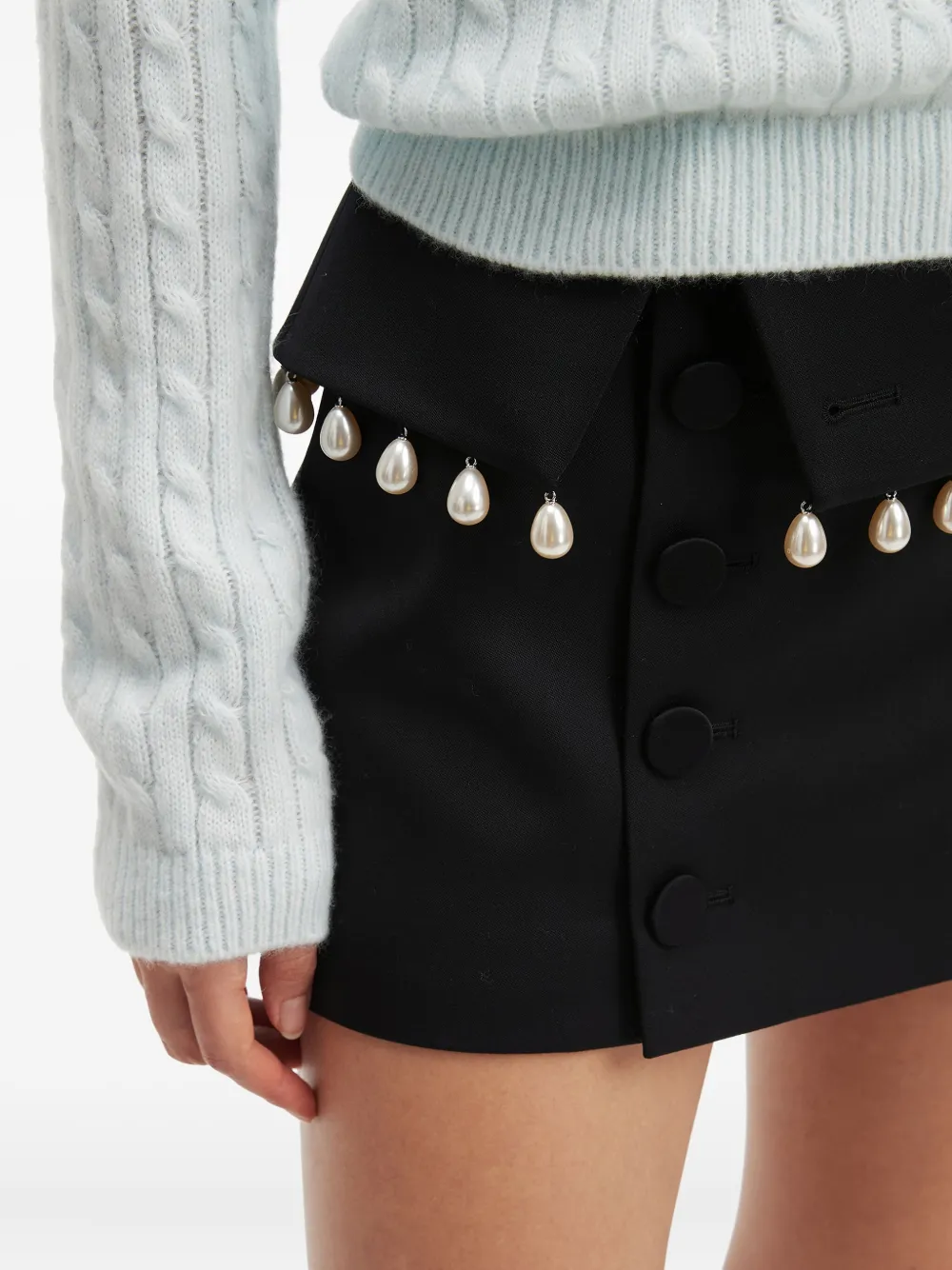Kimhēkim Pearl-embellished Mini Skirt In Black