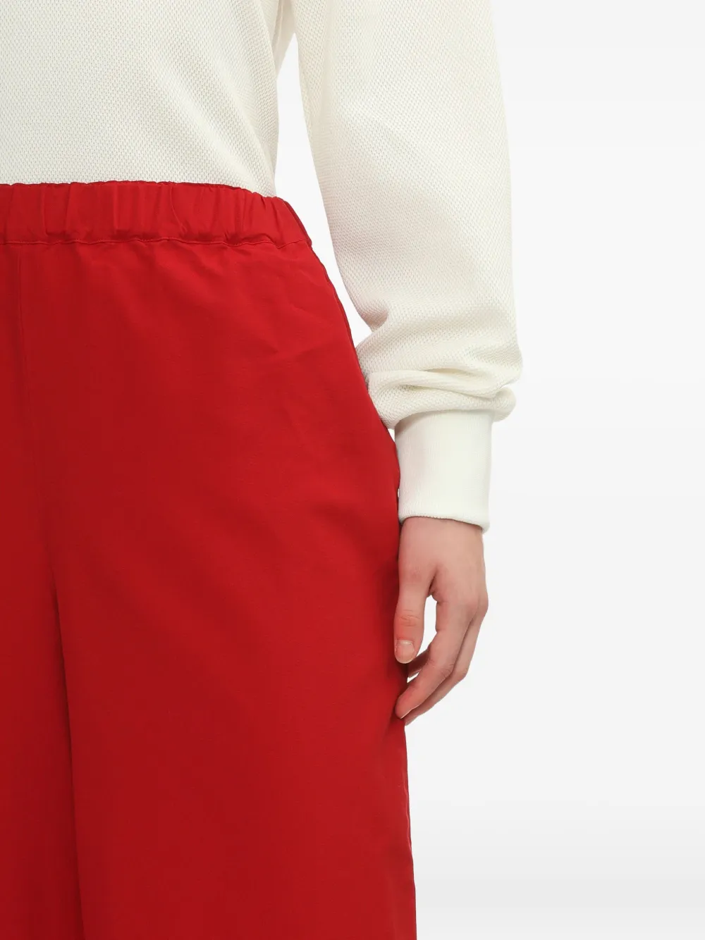 Comme Des Garçons Elasticated-waistband Trousers In Red