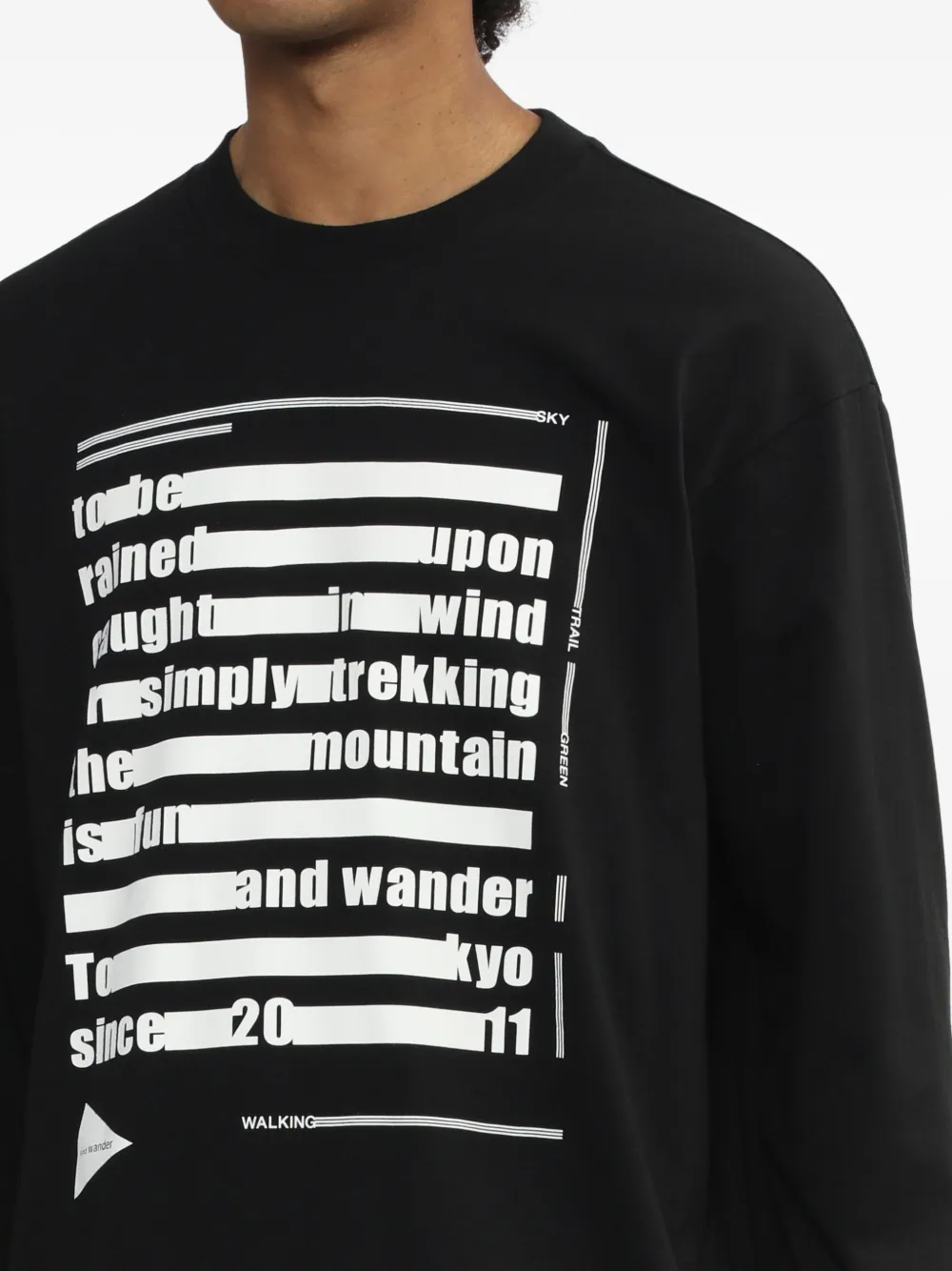 and Wander Grafische sweater met lange mouwen Zwart