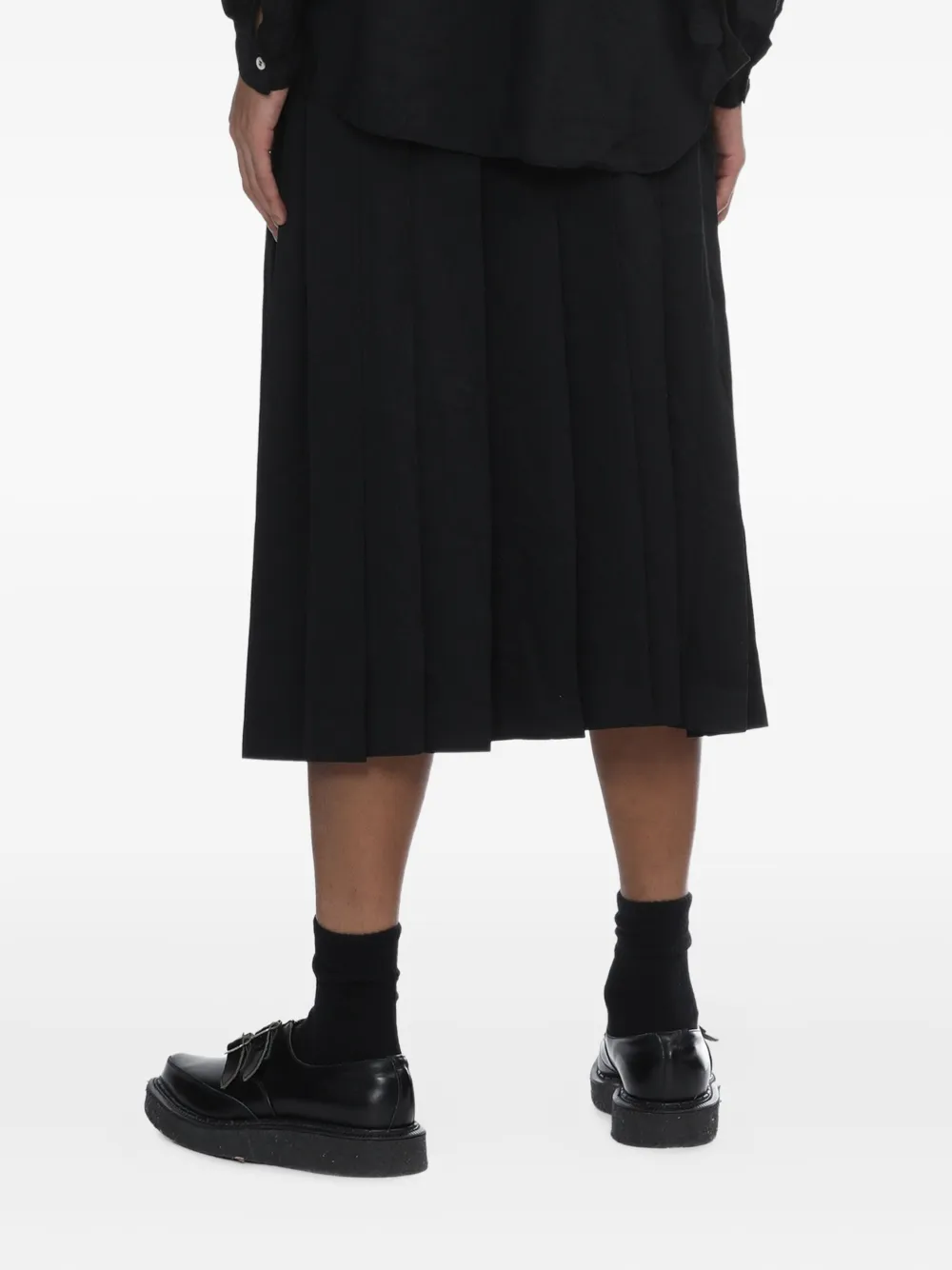 Black Comme Des Garçons Midi-rok met plooien Zwart
