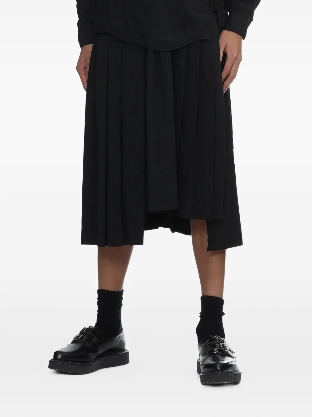 Black Comme Des Garçons Midi-rok met plooien Zwart