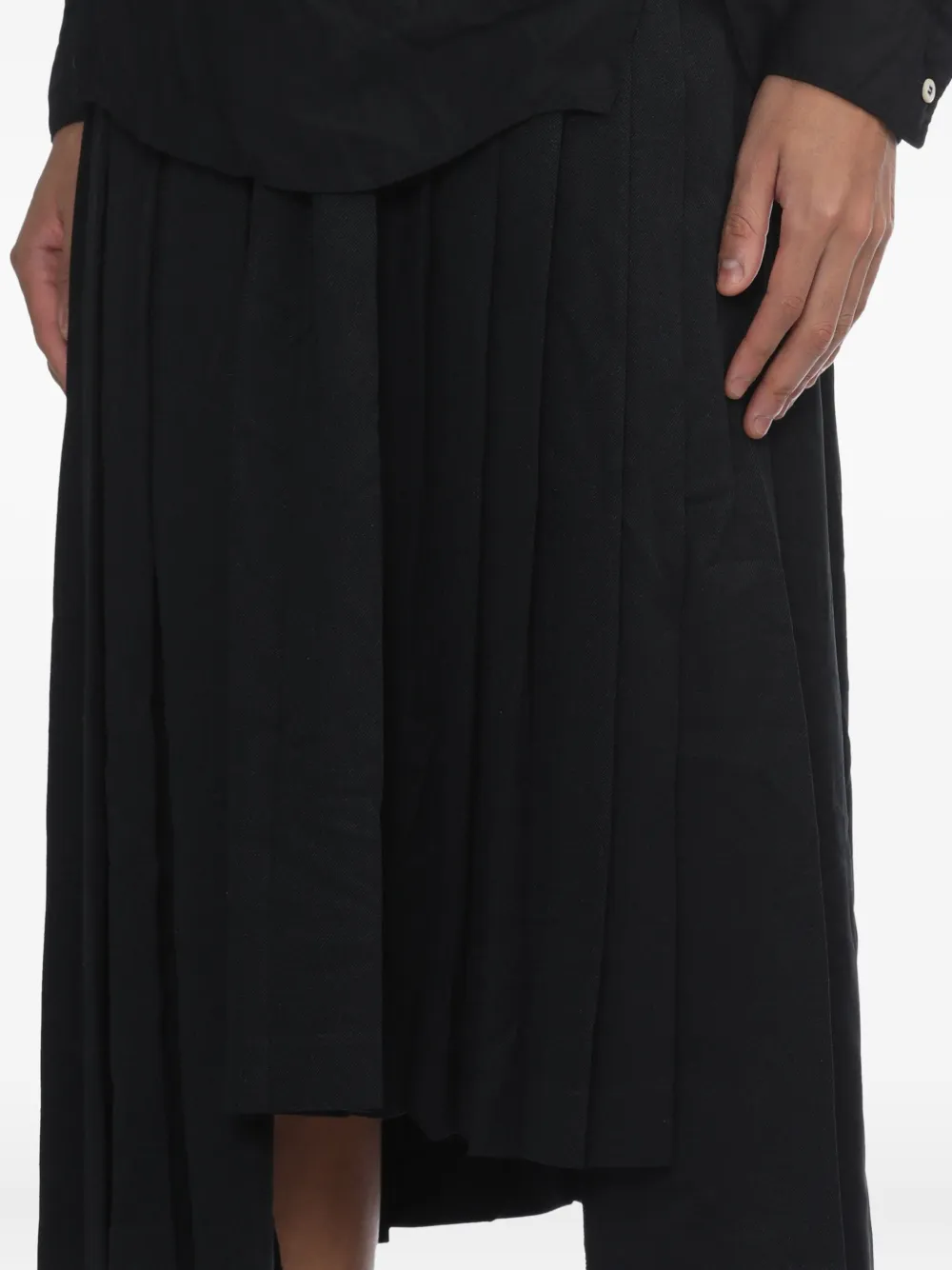 Black Comme Des Garçons Midi-rok met plooien Zwart