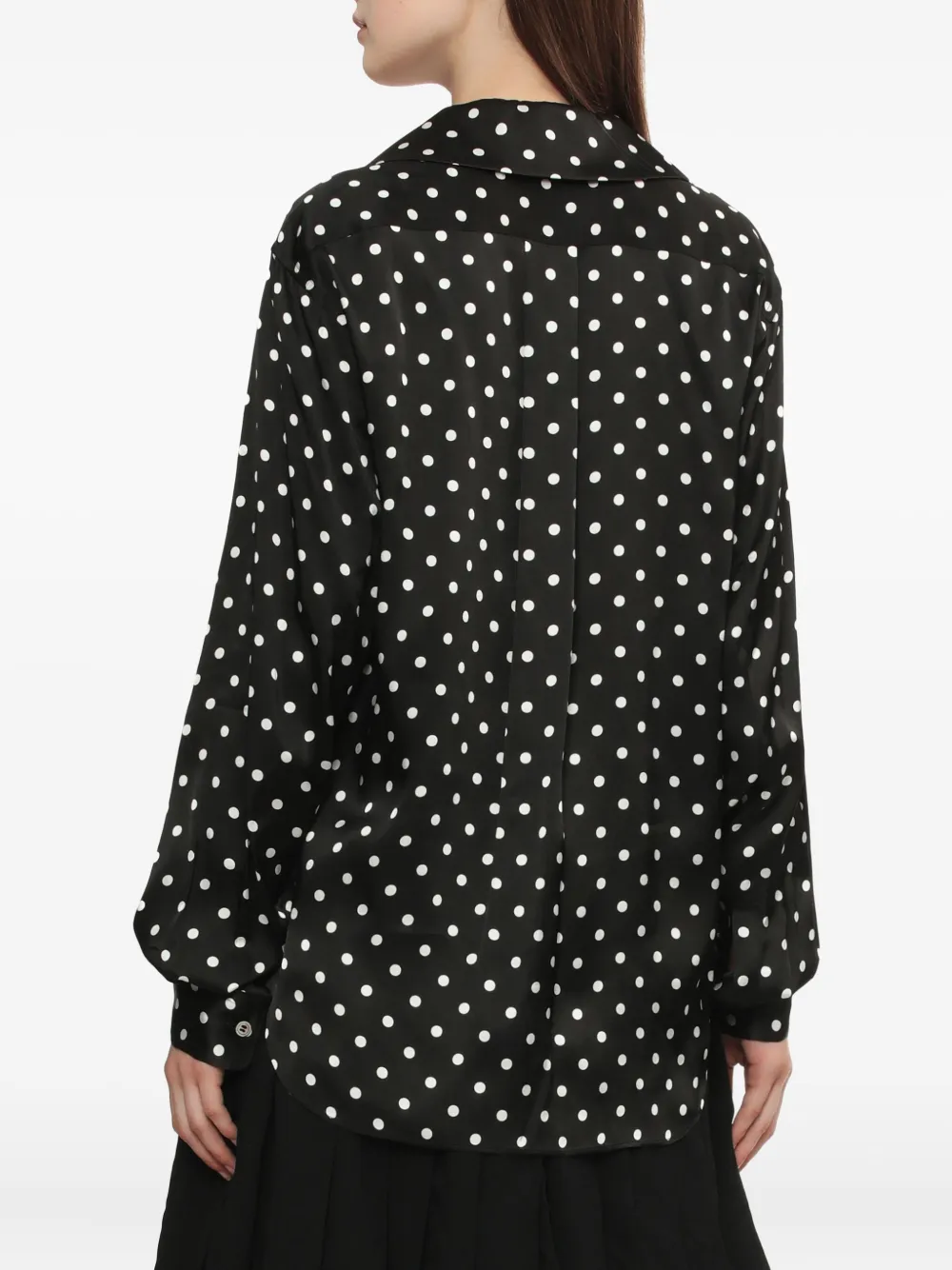 Black Comme Des Garçons Blouse met stippen en kraag Zwart