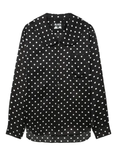 Black Comme Des Garçons camisa con estampado de lunares