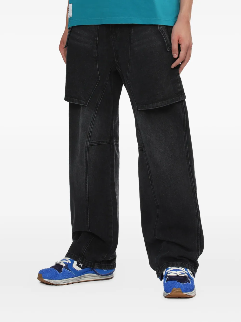 Andersson Bell Panelled Denim Jeans In Black
