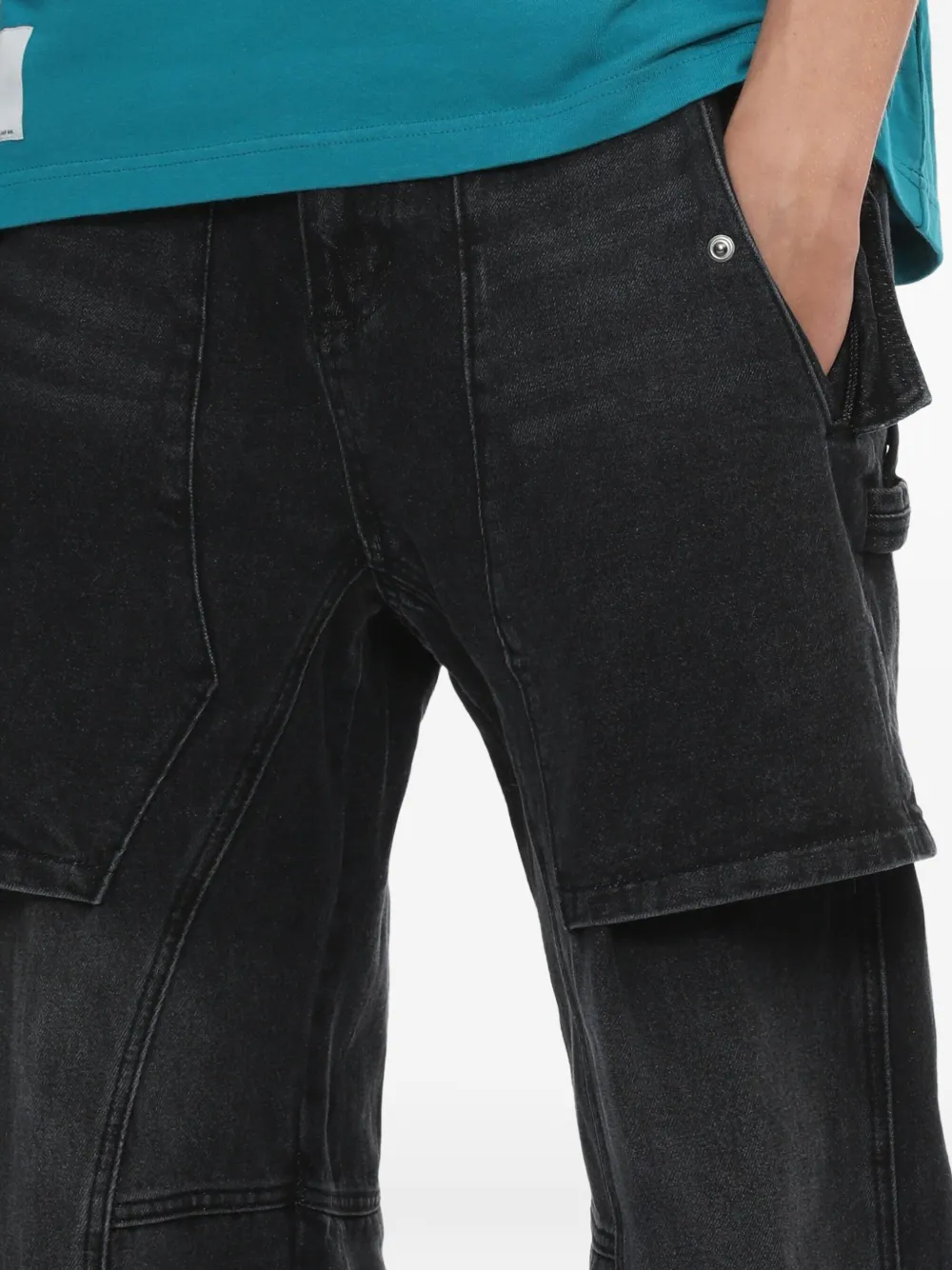 Andersson Bell Panelled Denim Jeans In Black