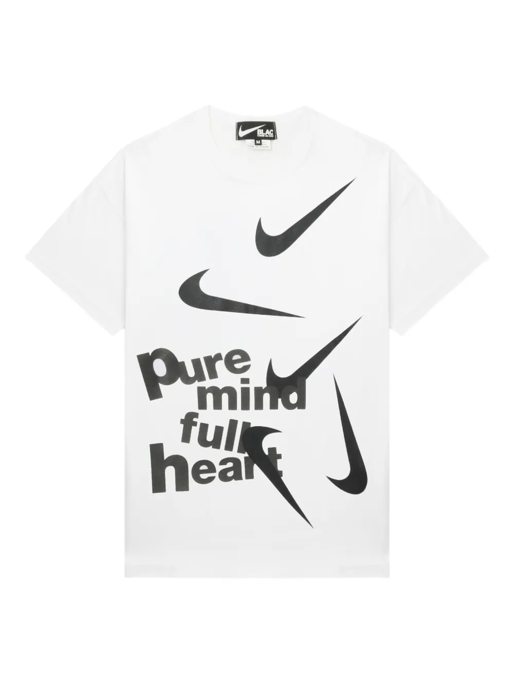 Black Comme Des Garçons playera con estampado gráfico en colaboración con Nike | blanco | Image 1
