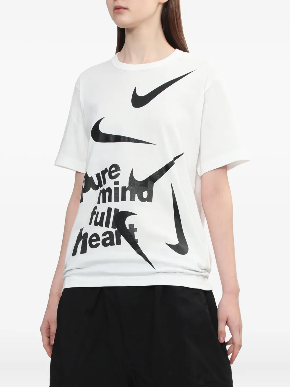 Black Comme Des Garçons x Nike T-shirt met print Wit
