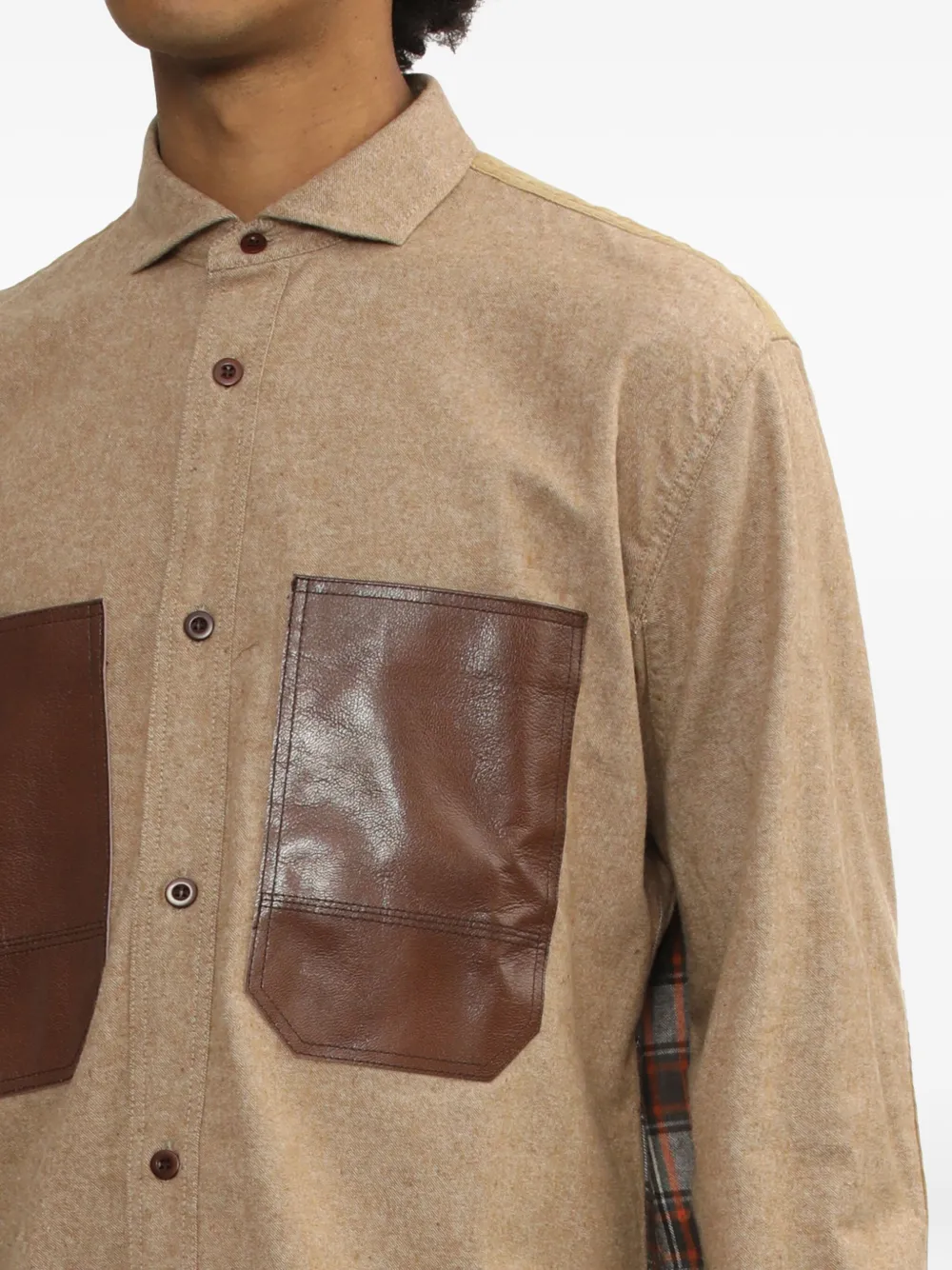 Junya Watanabe Pocket Shirt In Brown