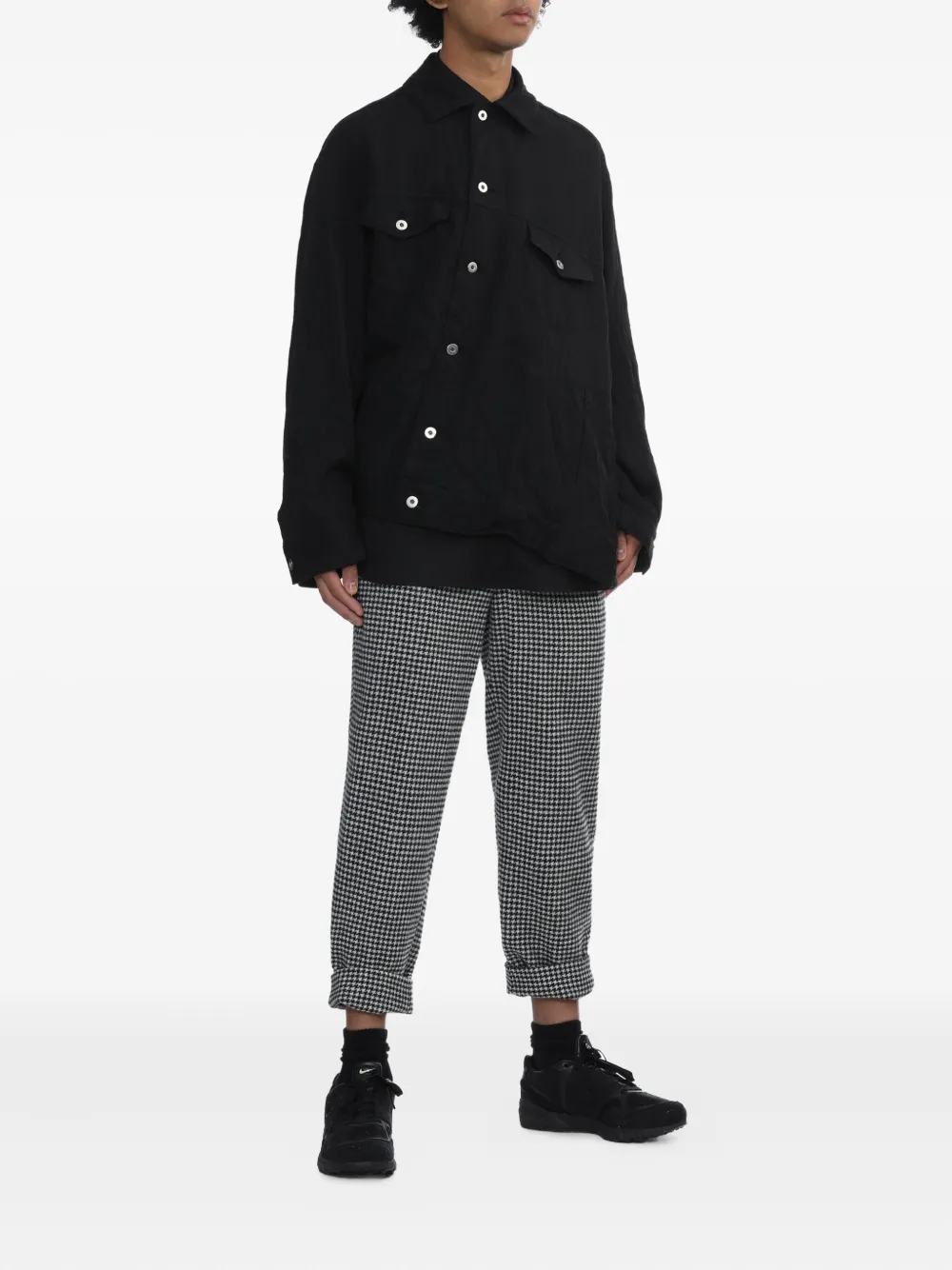 Black Comme Des Garçons houndstooth-pattern trousers | Pantalones cortos | Image 2