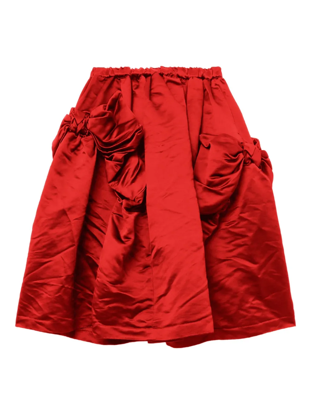 Comme Des Garçons Ruffled Midi Skirt In Red