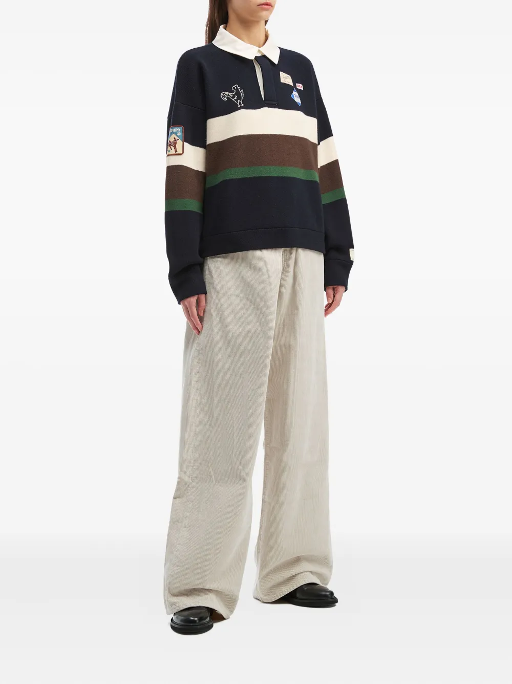 AGOLDE Ribfluwelen denim broek met plooien - Beige