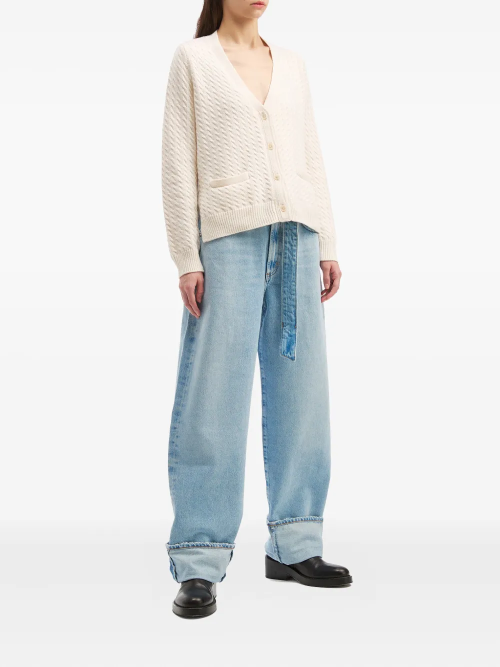 AGOLDE belted cuffed jeans - Blauw