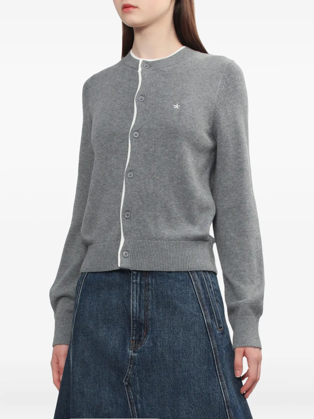Bapy By *a Bathing Ape® Star-embroidered Cardigan In Gray