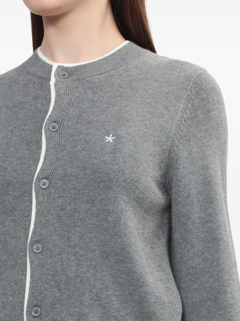 Bapy By *a Bathing Ape® Star-embroidered Cardigan In Gray