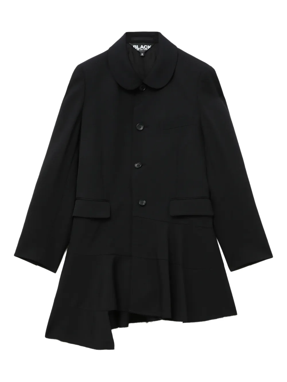 Black Comme Des Garçons peplum-hem coat | Black | Image 1