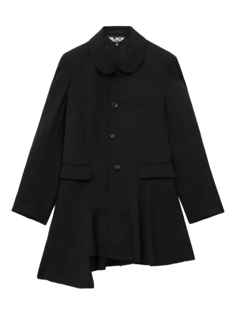Black Comme Des Garçons peplum-hem coat