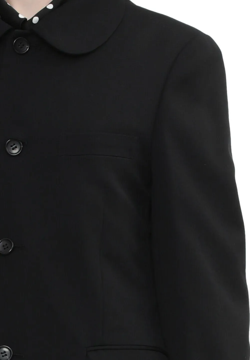 Black Comme Des Garçons peplum-hem coat - Nero