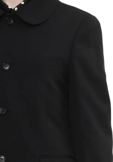 Black Comme Des Garçons peplum-hem coat