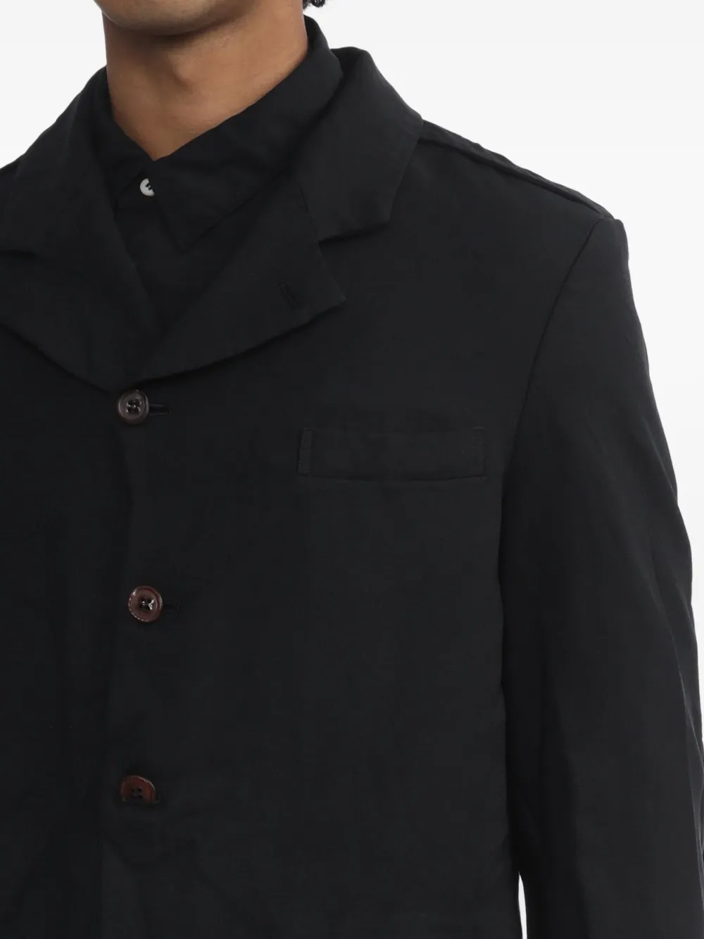 Black Comme Des Garçons Blazer met zak en knoop Zwart