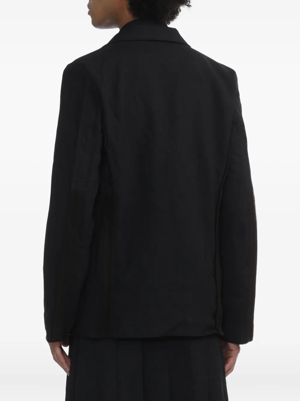 Black Comme Des Garçons Blazer met zak en knoop Zwart