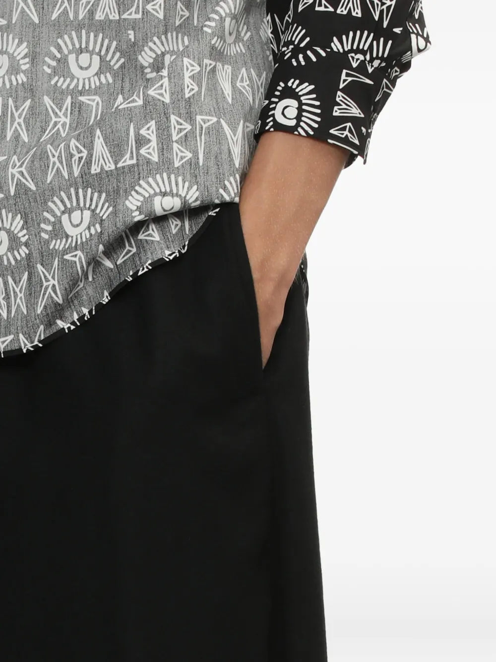 Black Comme Des Garçons Broek met elastische taille Zwart