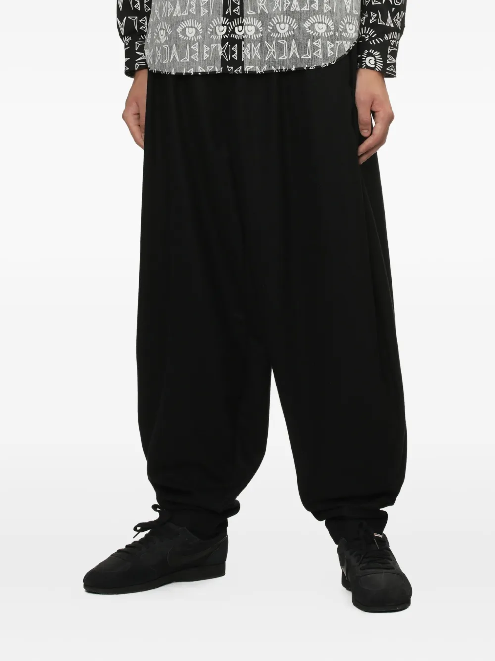 Black Comme Des Garçons Broek met elastische taille Zwart