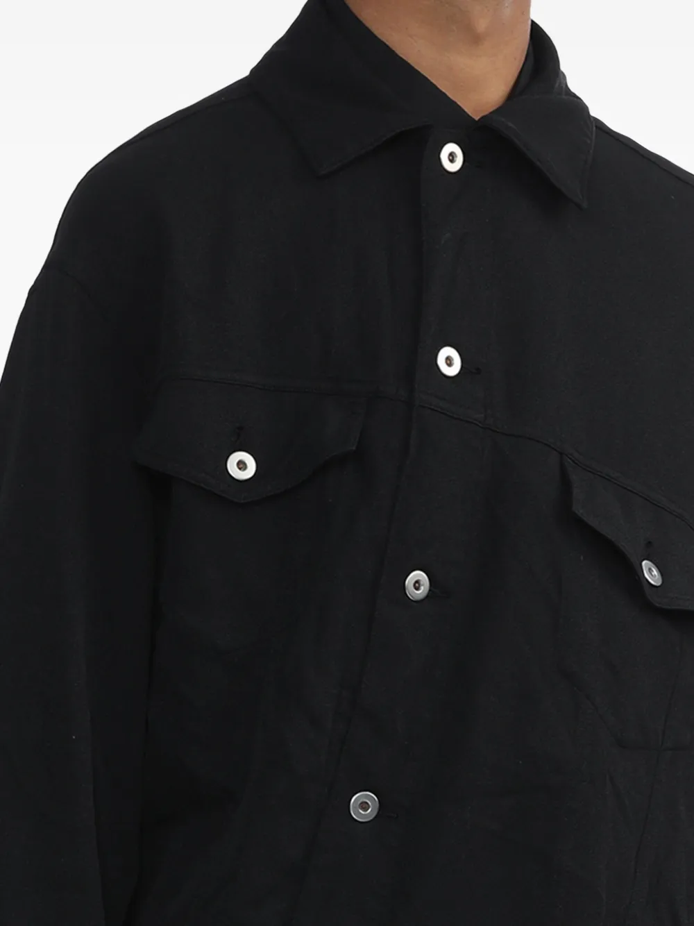 Black Comme Des Garçons Shirtjack met zak en knopen Zwart