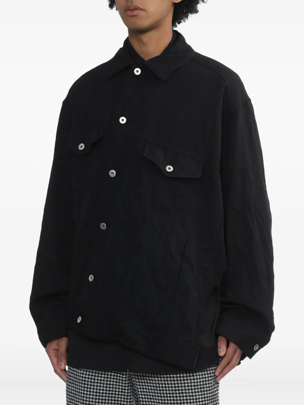 Black Comme Des Garçons Shirtjack met zak en knopen Zwart