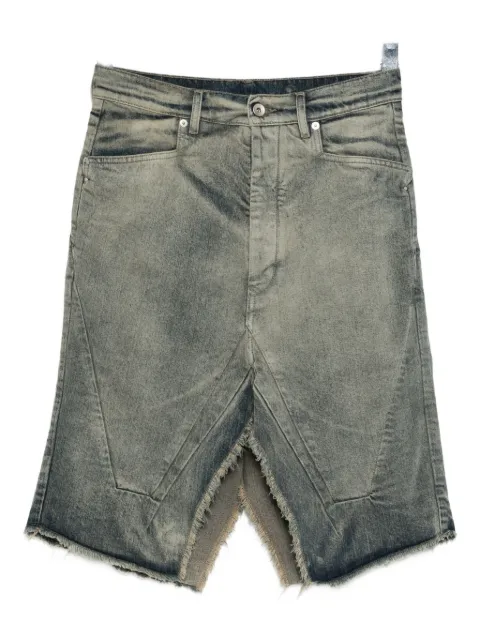 Rick Owens falda de mezclilla con efecto plateado