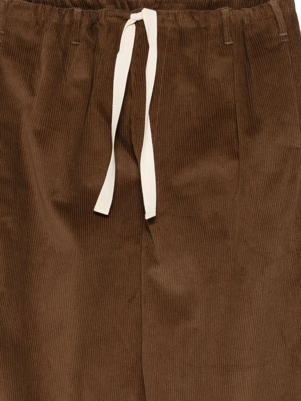 MOSCHINO JEANS Ribfluwelen broek met trekkoordtaille Bruin