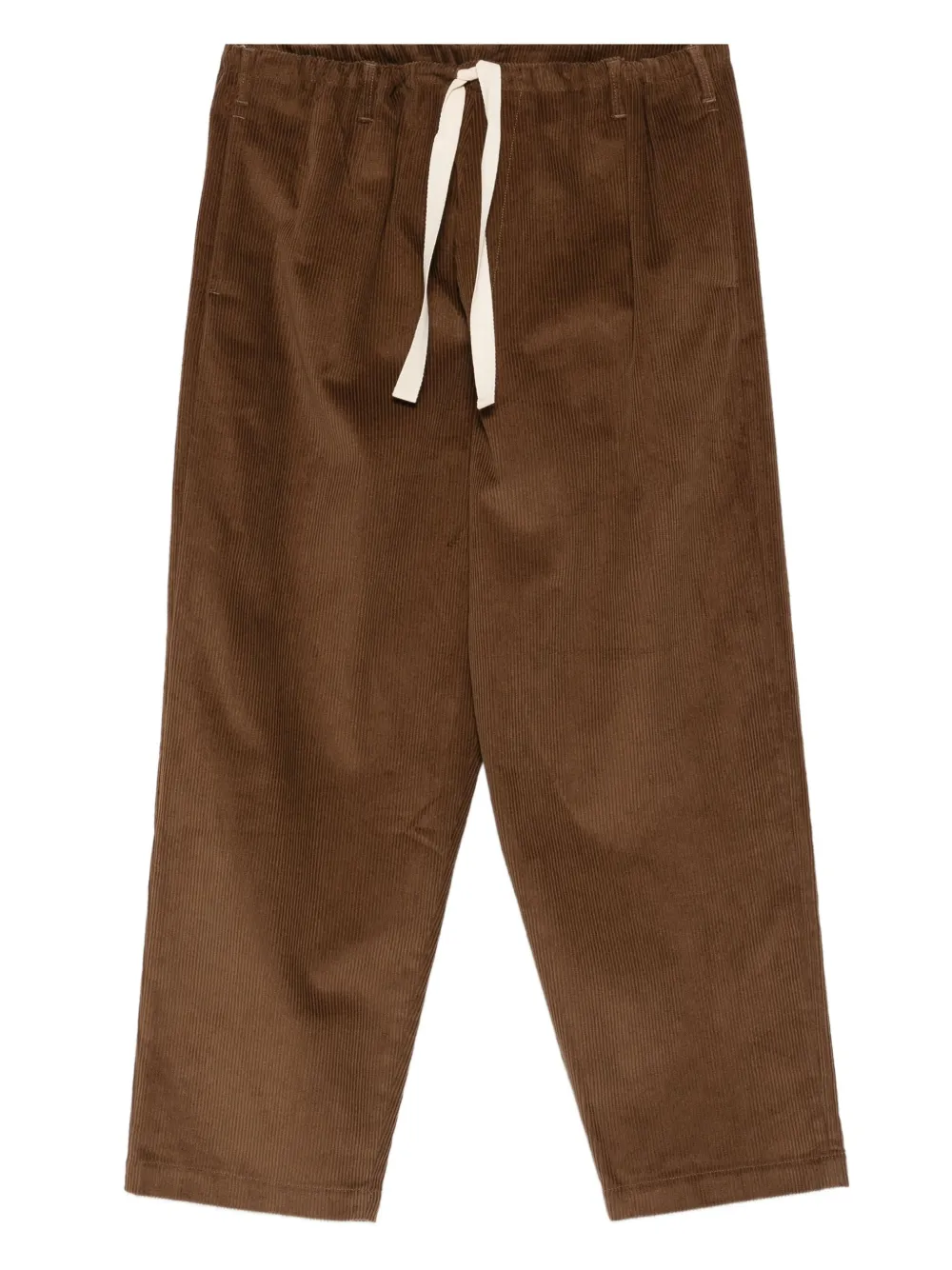 MOSCHINO JEANS Ribfluwelen broek met trekkoordtaille Bruin